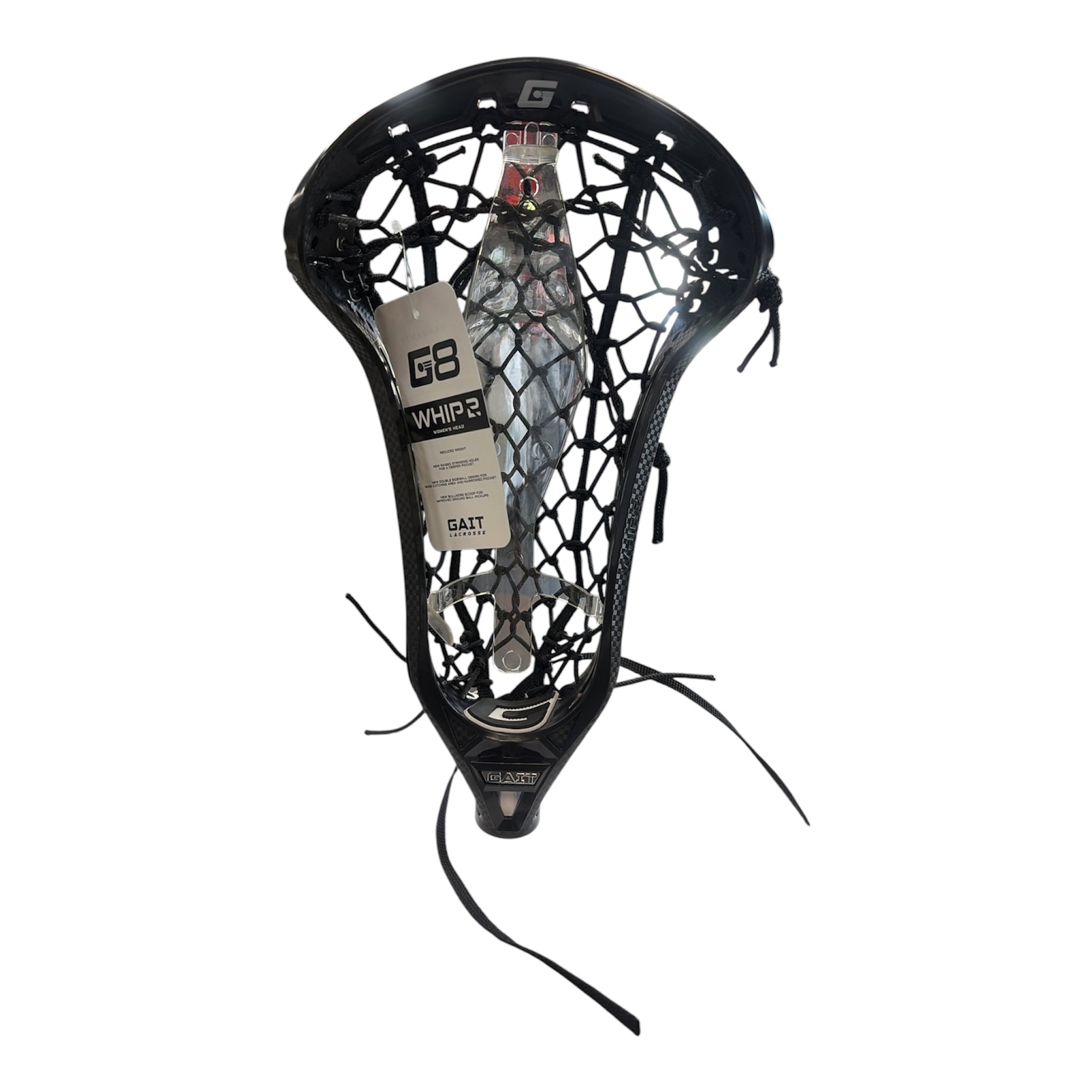 Gait Whip 2 Women's Lacrosse Head – Pre-Strung with Flex Mesh | White & Black