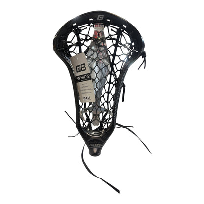 Gait Whip 2 Women's Lacrosse Head in Black/Black, pre-strung with Flex Mesh - Sanderson Lacrosse