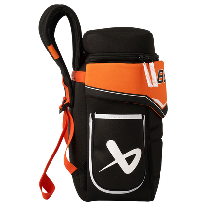 Bauer Hockey Glove Backpack Black Orange Flyers Edition – side view showing water bottle pocket – Sanderson Lacrosse