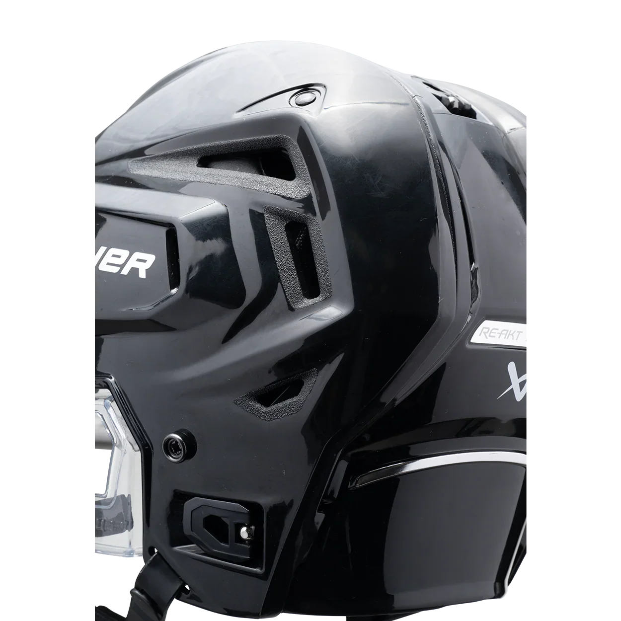 Bauer RE-AKT 155 Hockey Helmet Black – rear view – Sanderson Lacrosse