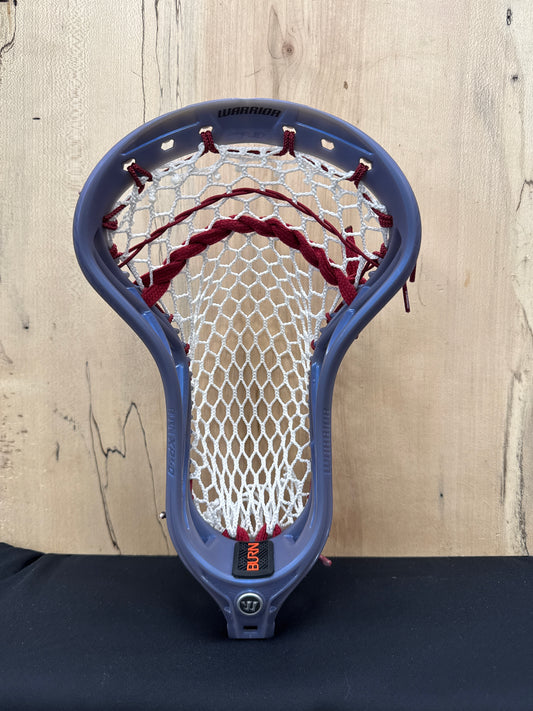 Custom Strung Head - Warrior Head  Burn XP2-O Iridescent Blue-Grey with Red