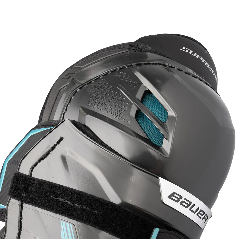 Bauer Supreme Fuse Hockey Shin Guard Intermediate – ErgoDynamic knee cap detail – Sanderson Lacrosse
