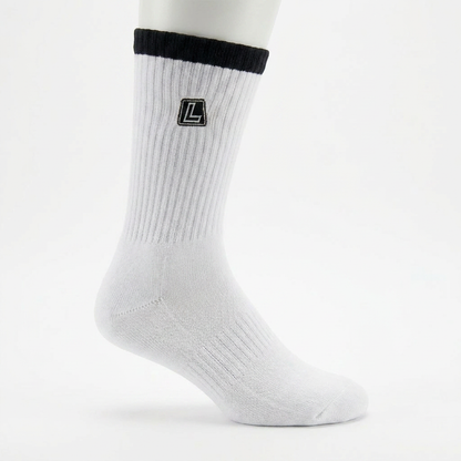 Loading Lacrosse Crew Socks – White/Black – Size 8–12