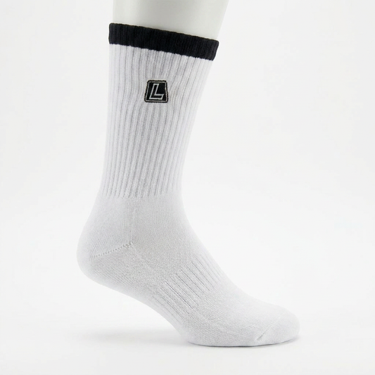 Loading Lacrosse Crew Socks – White/Black – Size 8–12