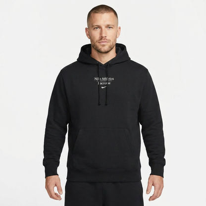 Nike Athletics Lacrosse Hoodie in Black - lifestyle front view on model - Sanderson Lacrosse