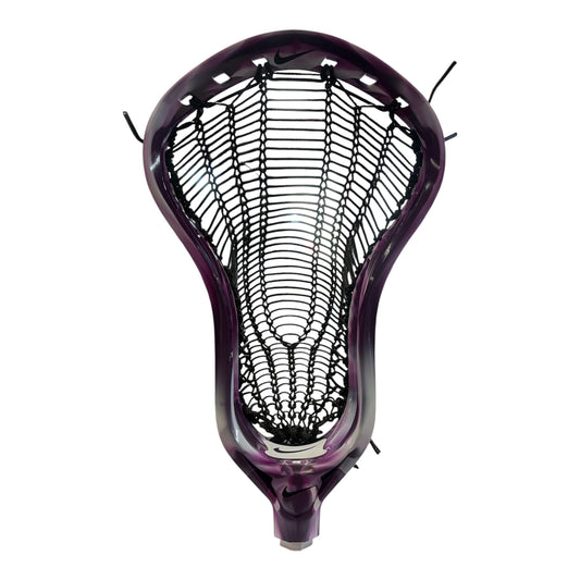 Nike L4 Lacrosse Head in Purple Marble, pre-strung with Armor Mamba Mesh in Black - Sanderson Lacrosse