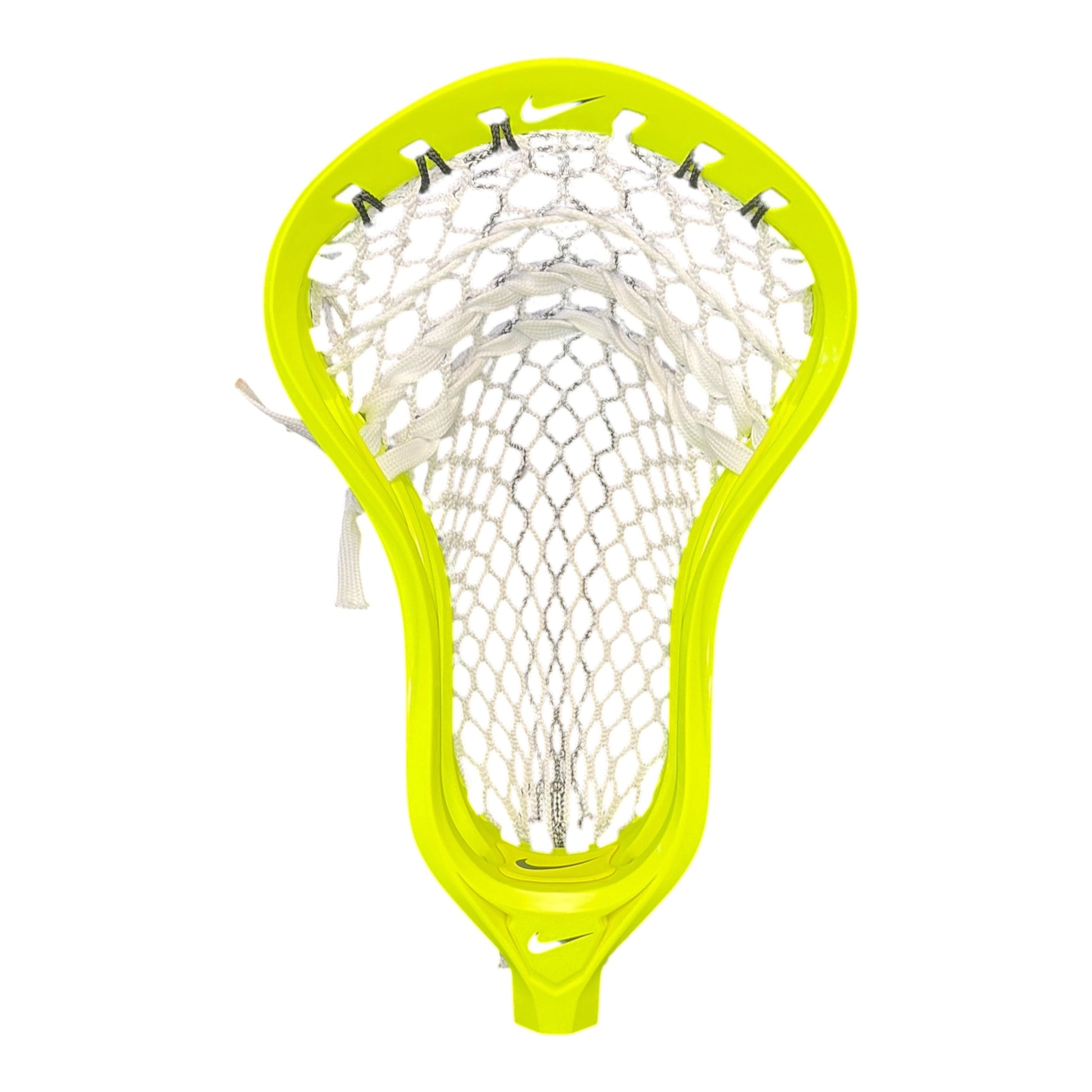 Nike L4 Lacrosse Head – Volt – Pre-Strung StringKing Type 5X White/Black Tracer Semi-Hard