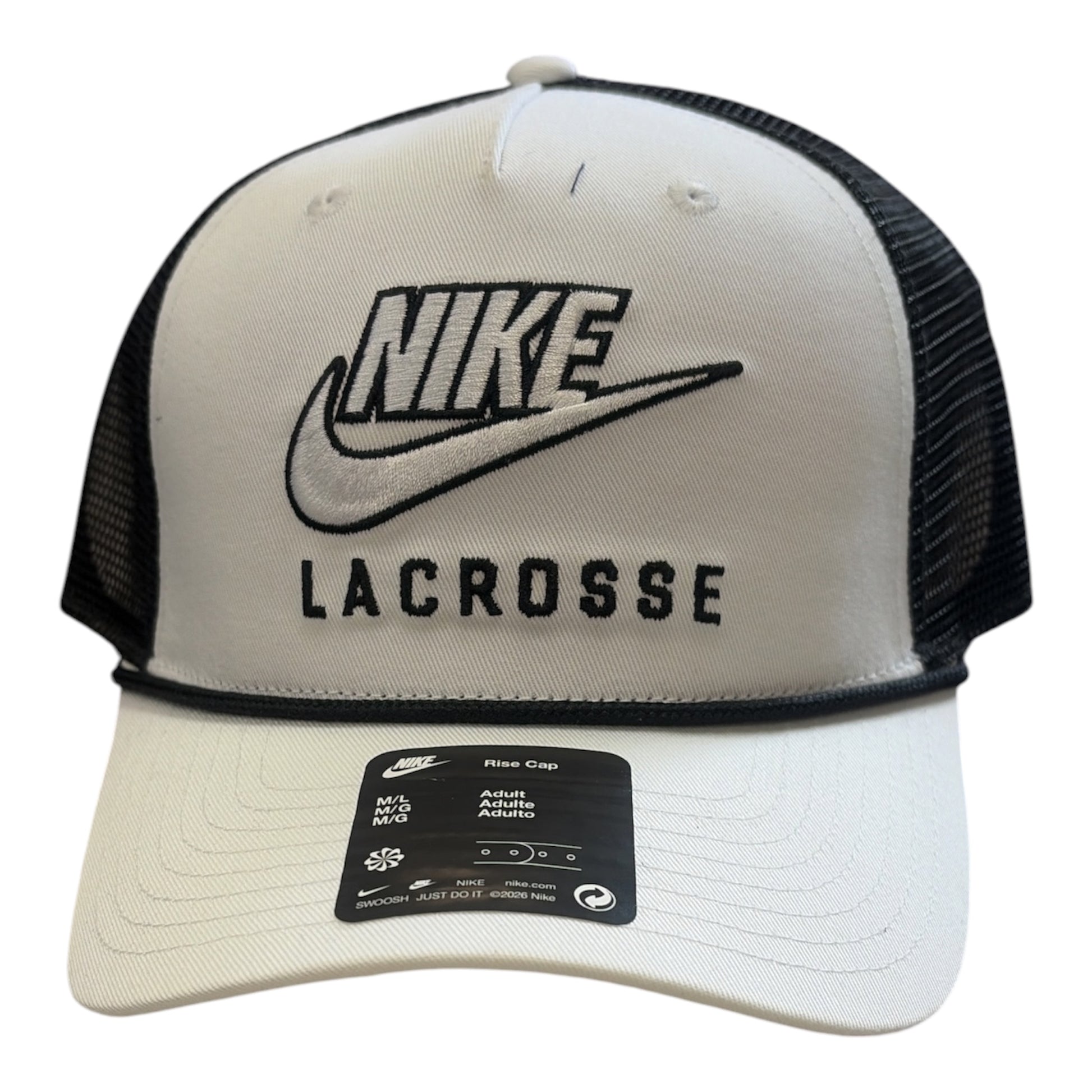 Nike Lacrosse Campus Cap in Black - adjustable structured 6-panel hat - Sanderson Lacrosse