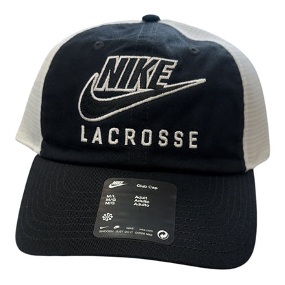 Nike Lacrosse Campus Cap in White - adjustable structured 6-panel hat - Sanderson Lacrosse
