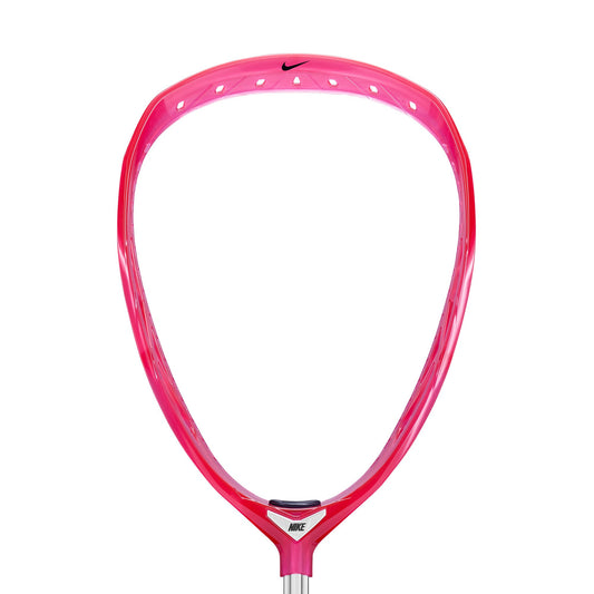 Nike Prime Elite goalie lacrosse head, unstrung, limited edition Hyperpink (Clear), front view