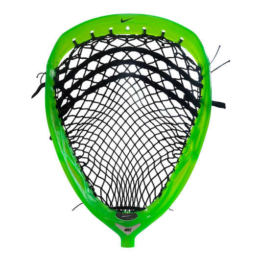 Nike Prime Elite Lacrosse Goalie Head in Slime (neon green), pre-strung with black mesh - Sanderson Lacrosse