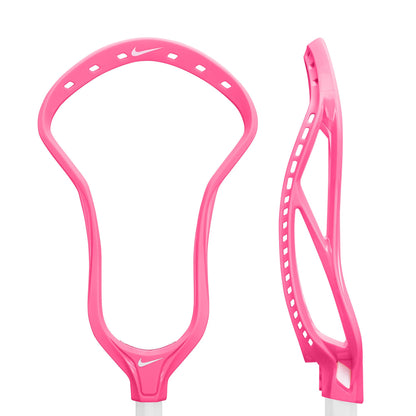 Nike Surge Elite lacrosse head, unstrung, limited edition Pink, front and side views