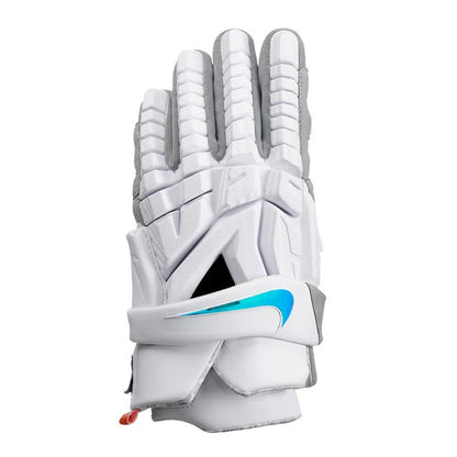 Nike Vapor Premier Men's Lacrosse Gloves in White - palm view showing enhanced grip palm construction - Sanderson Lacrosse