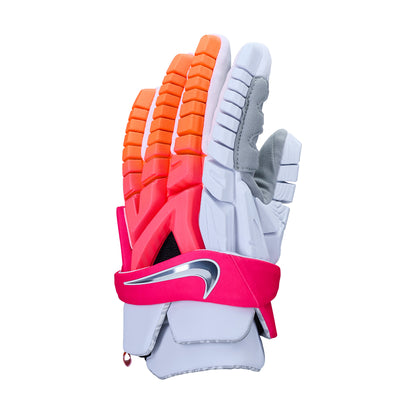 Nike Vapor Premier Men’s Lacrosse Gloves – White, Black & Sunset LE
