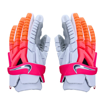 Nike Vapor Premier Men’s Lacrosse Gloves – White, Black & Sunset LE