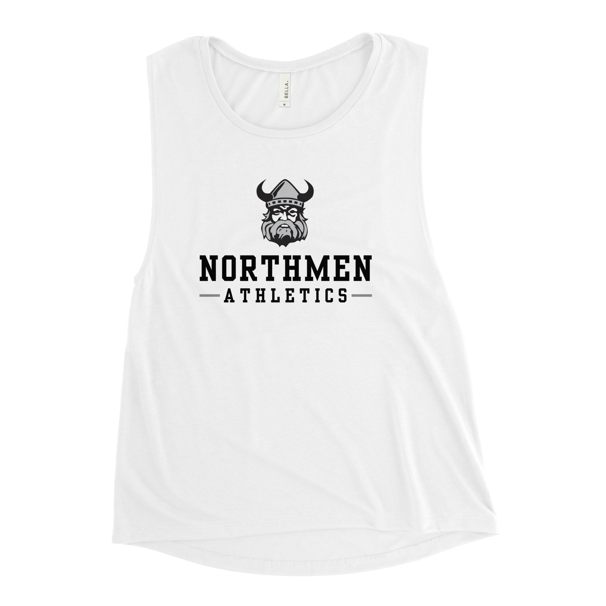 Northmen Athletics Ladies' Muscle Tank in White - front view - Sanderson Lacrosse