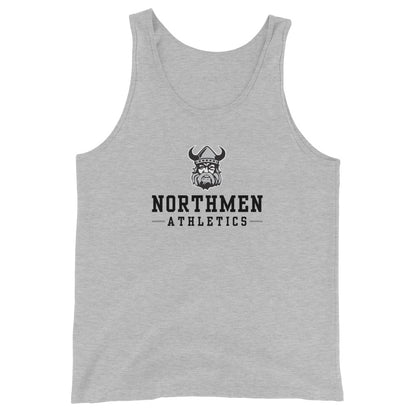 Northmen Athletics Men's Tank Top in Athletic Heather - front detail view - Sanderson Lacrosse
