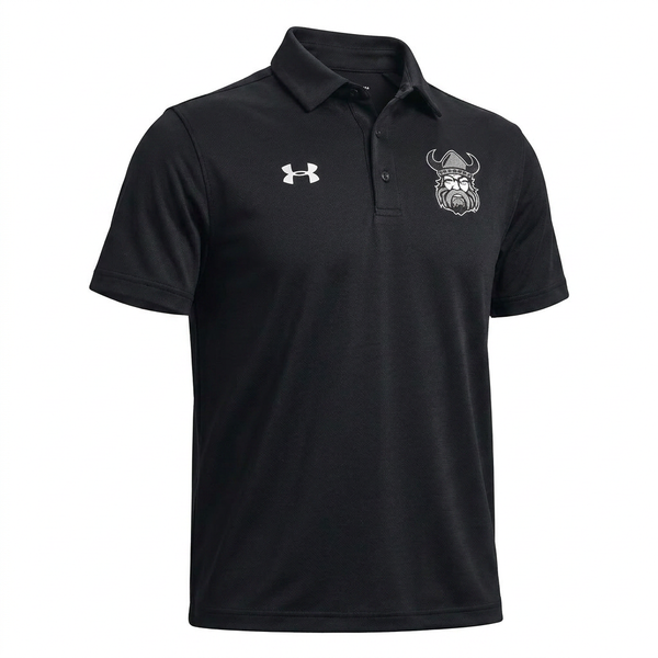 Northmen Lacrosse Golf Shirt Black – Youth – side view – Sanderson Lacrosse