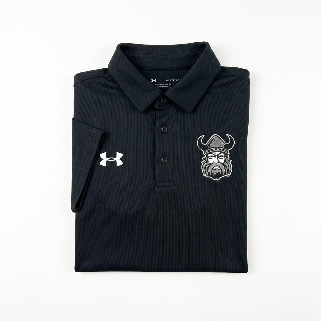 Northmen Lacrosse Golf Shirt Black – Youth – view 5 – Sanderson Lacrosse