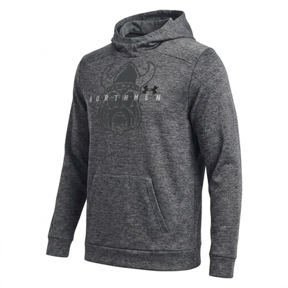 Northmen Lacrosse Under Armour Hoodie Grey on Grey – three-quarter left view