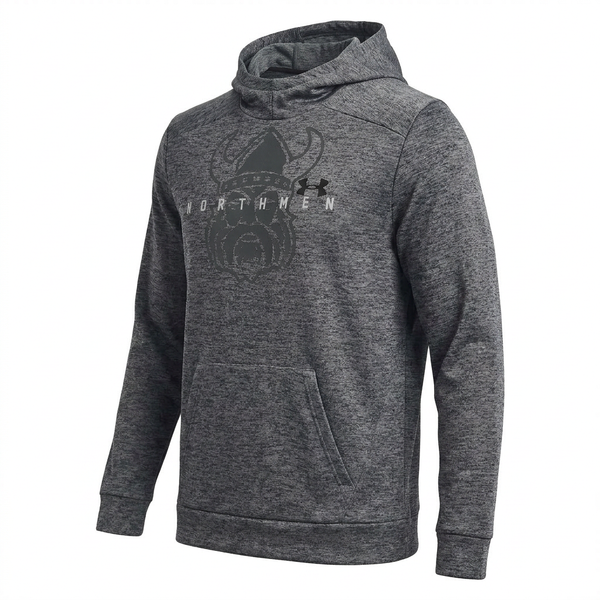 Northmen Lacrosse Under Armour Hoodie Grey on Grey – three-quarter left view