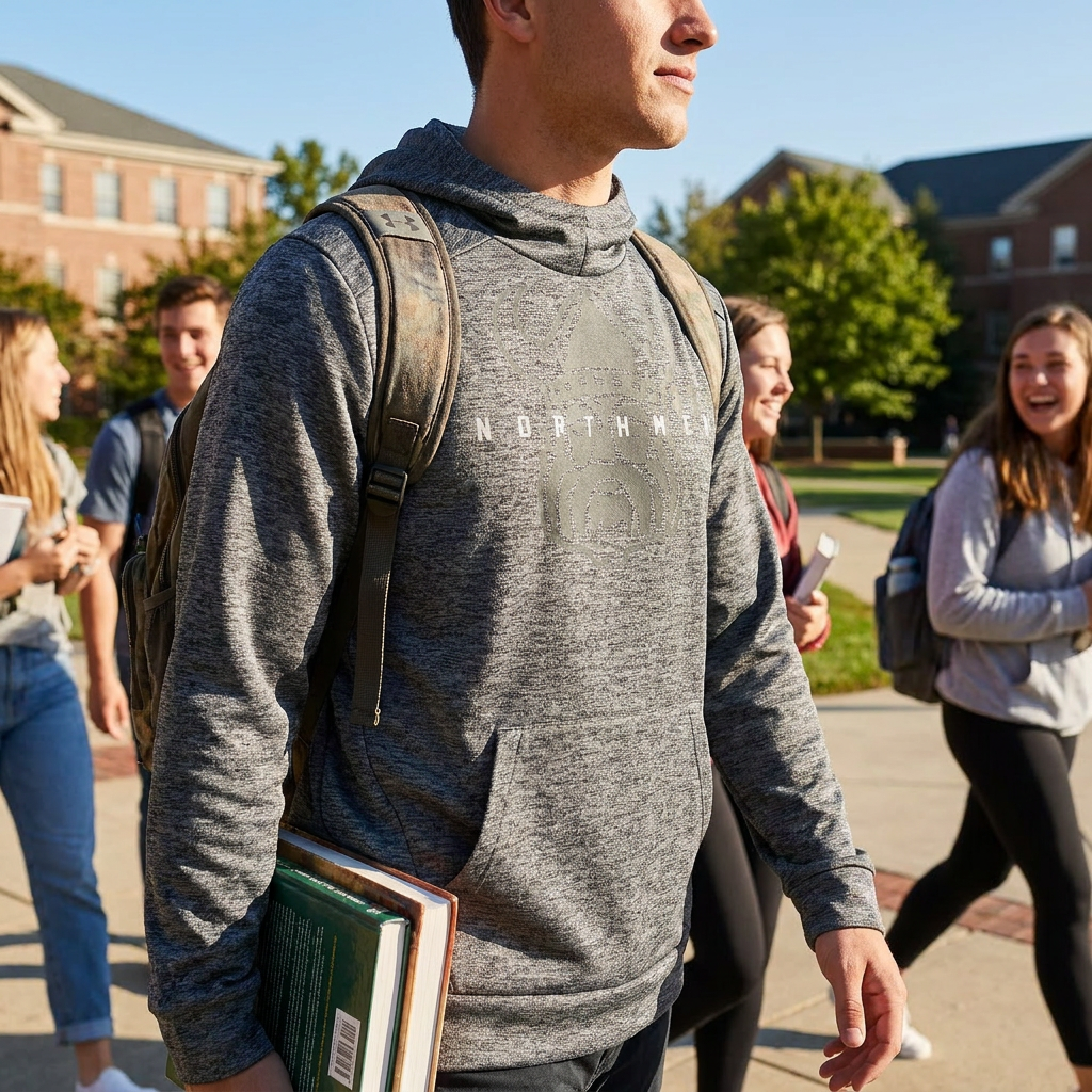 Northmen Lacrosse Under Armour Hoodie Grey on Grey – view 6 – Sanderson Lacrosse