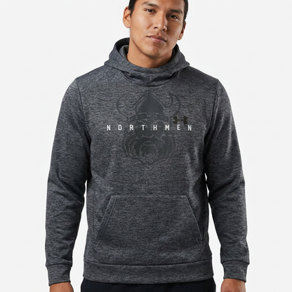 Northmen Lacrosse Under Armour Hoodie Grey on Grey – on model