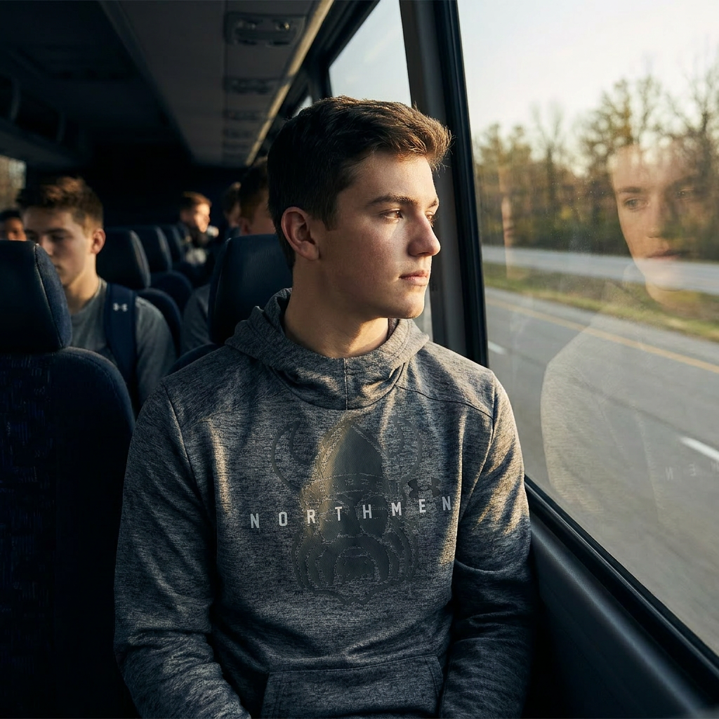 Northmen Lacrosse Under Armour Hoodie Grey on Grey – view 7 – Sanderson Lacrosse
