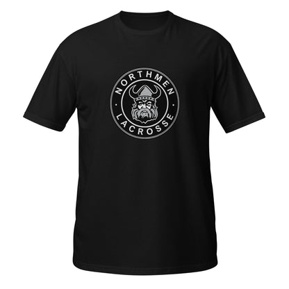 Northmen Lacrosse Unisex T-Shirt in Black - front view - Sanderson Lacrosse