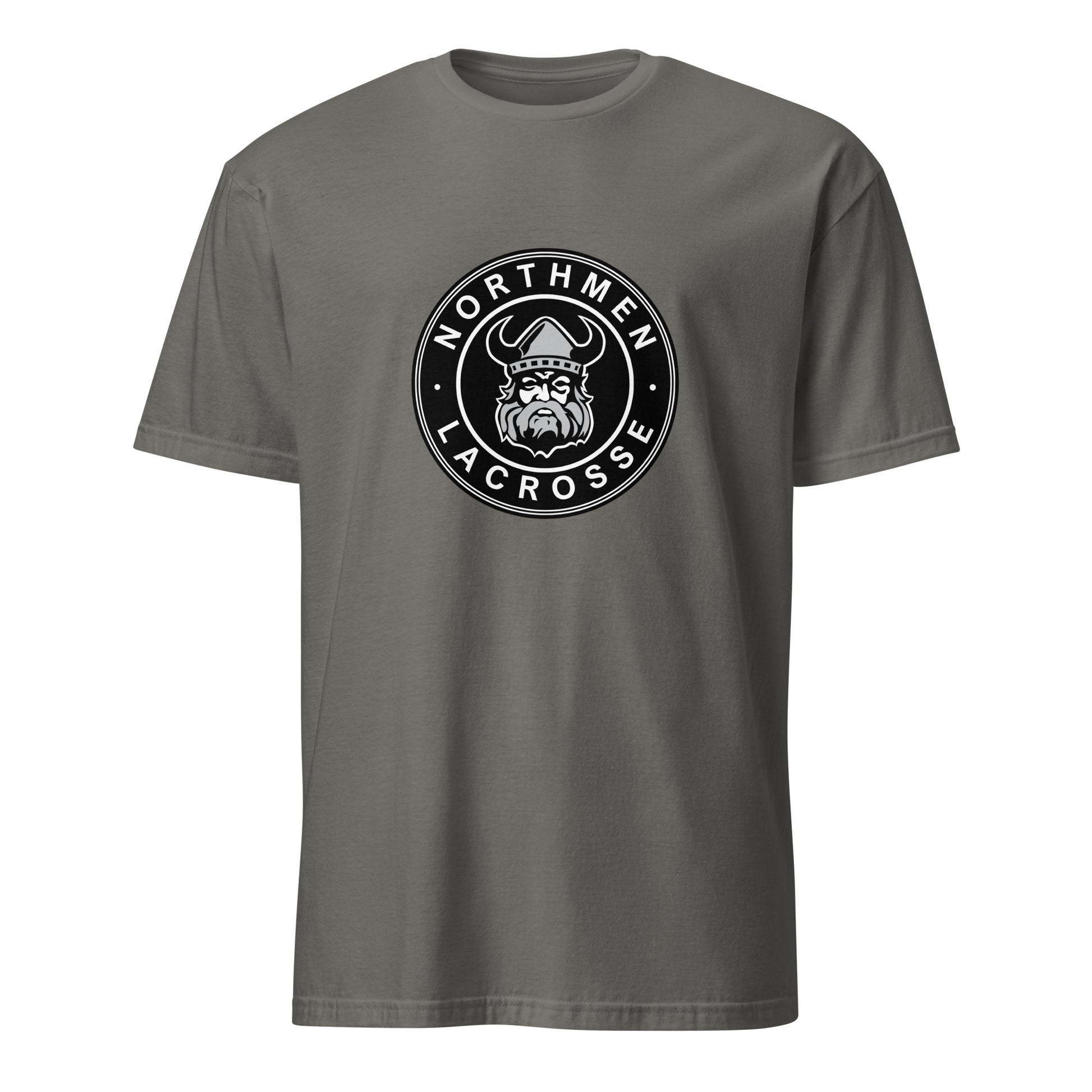 Northmen Lacrosse Unisex T-Shirt in Charcoal - front view - Sanderson Lacrosse