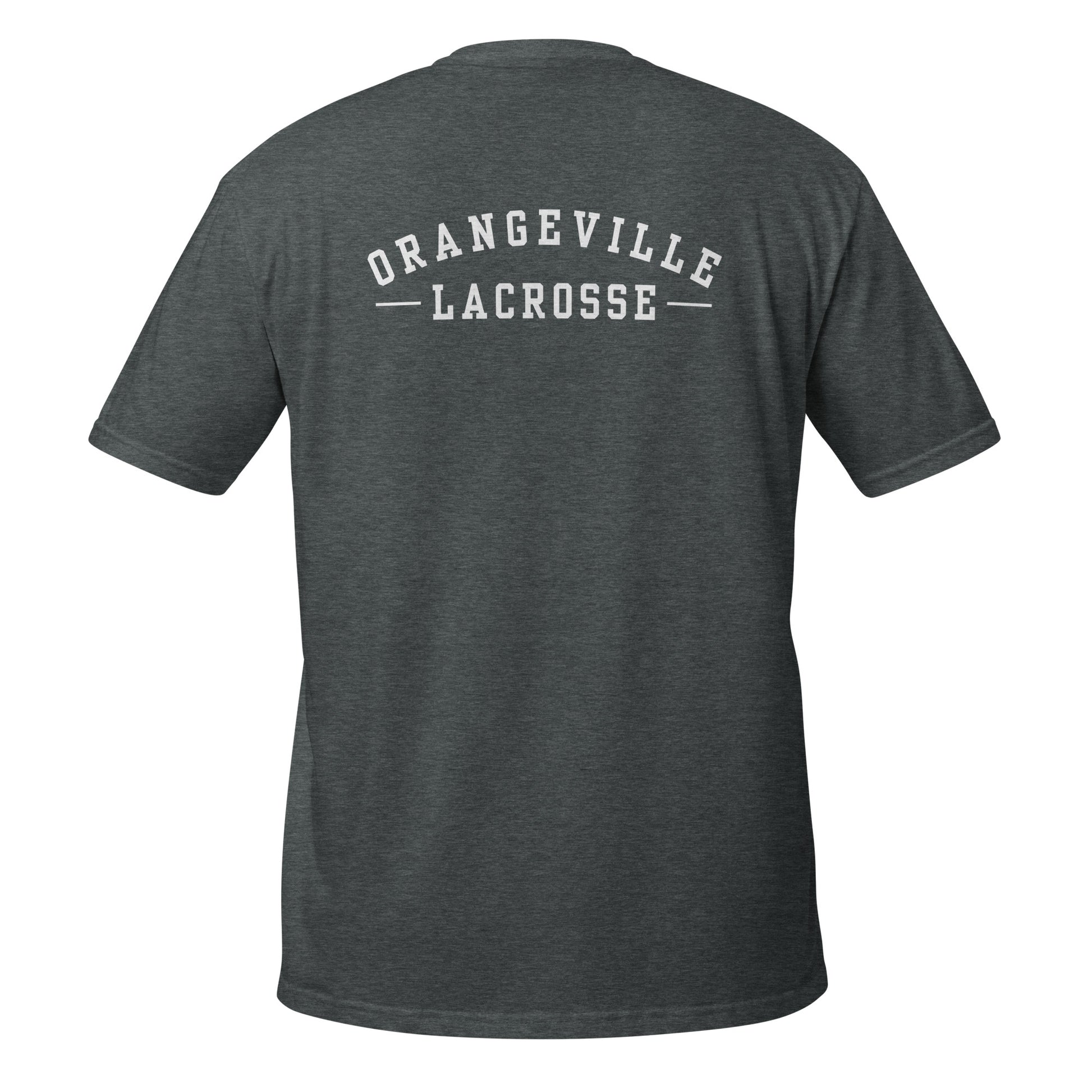Northmen Script Short-Sleeve Unisex T-Shirt in Dark Heather - back view - Sanderson Lacrosse