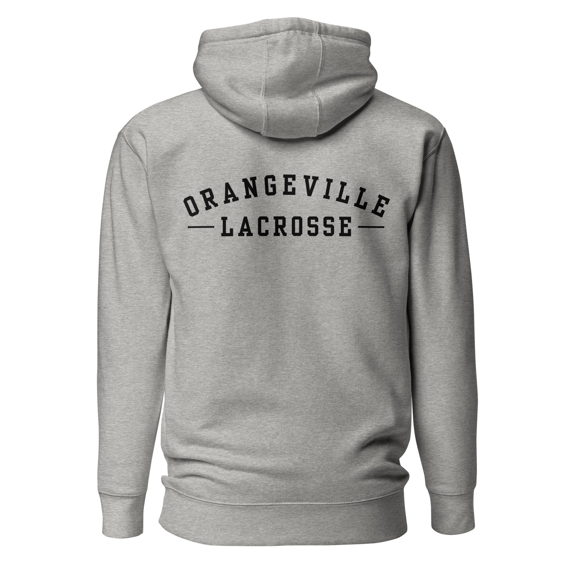 Northmen Script Unisex Pullover Hoodie in Carbon Grey - back view - Sanderson Lacrosse