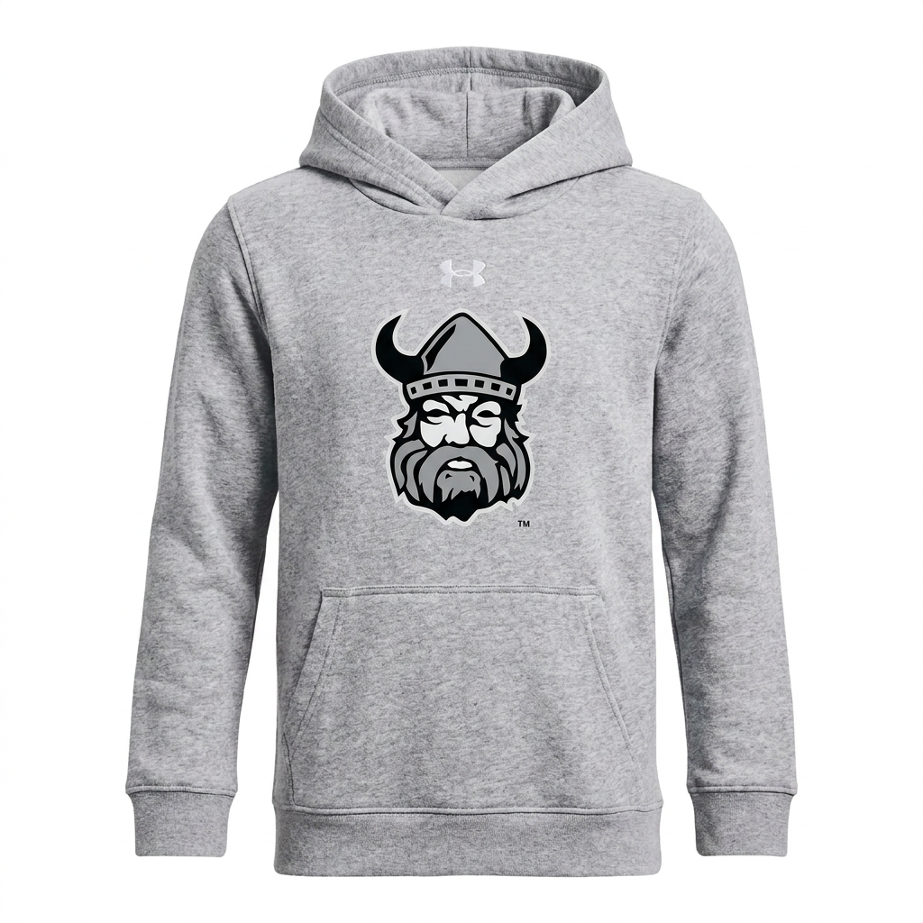 Orangeville Northmen Under Armour Youth Hoodie – Grey – Viking Crest Graphic