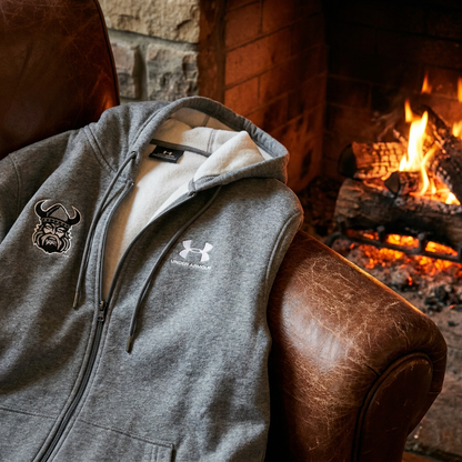 Orangeville Northmen Under Armour Full-Zip Hoodie – Grey – Embroidered Crest