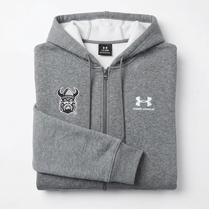 Orangeville Northmen Under Armour Full-Zip Hoodie – Grey – Embroidered Crest