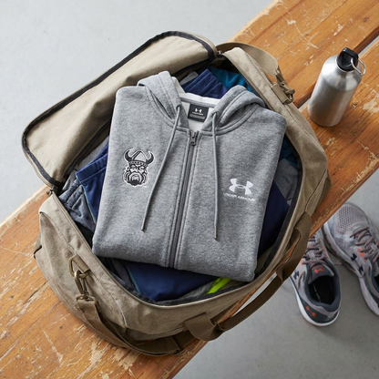 Orangeville Northmen Under Armour Full-Zip Hoodie – Grey – Embroidered Crest