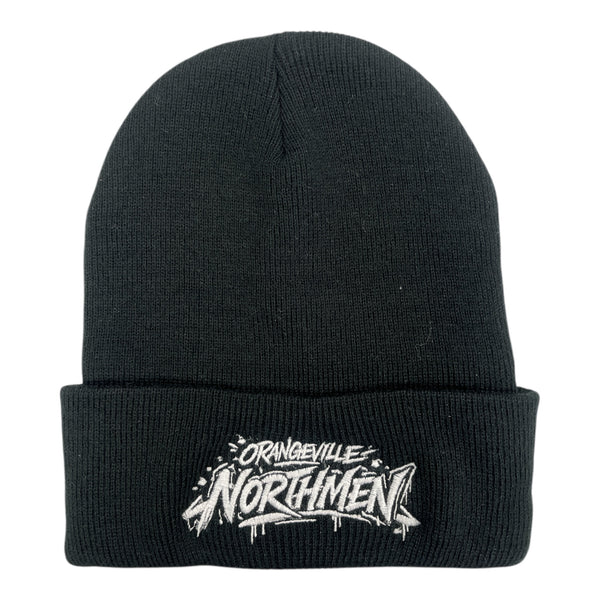 Orangeville Northmen black winter toque with embroidered graffiti logo