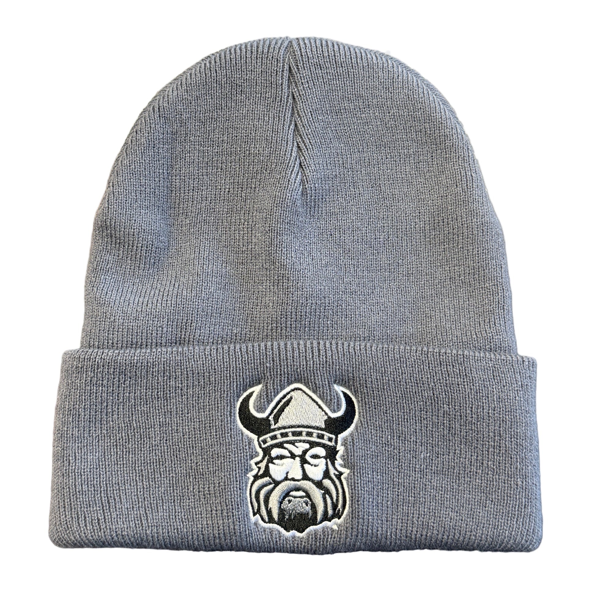 Gray beanie with orangeville northmen 