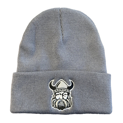 Gray beanie with orangeville northmen 