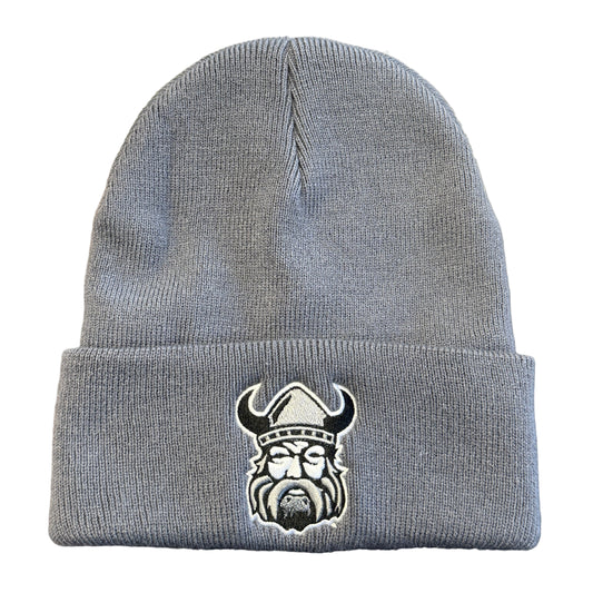 Gray beanie with orangeville northmen 