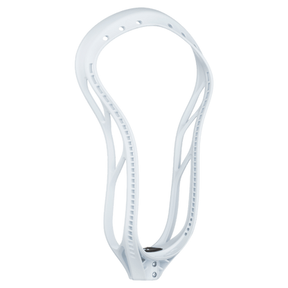 StringKing Mark 2F white unstrung faceoff lacrosse head angled view