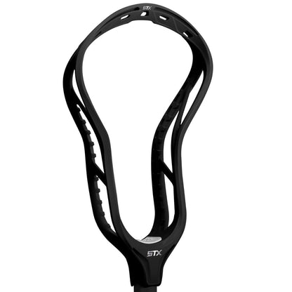 STX Hyper Power lacrosse head in Black - angled view