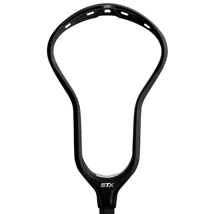 STX Hyper Power lacrosse head in Black - front view