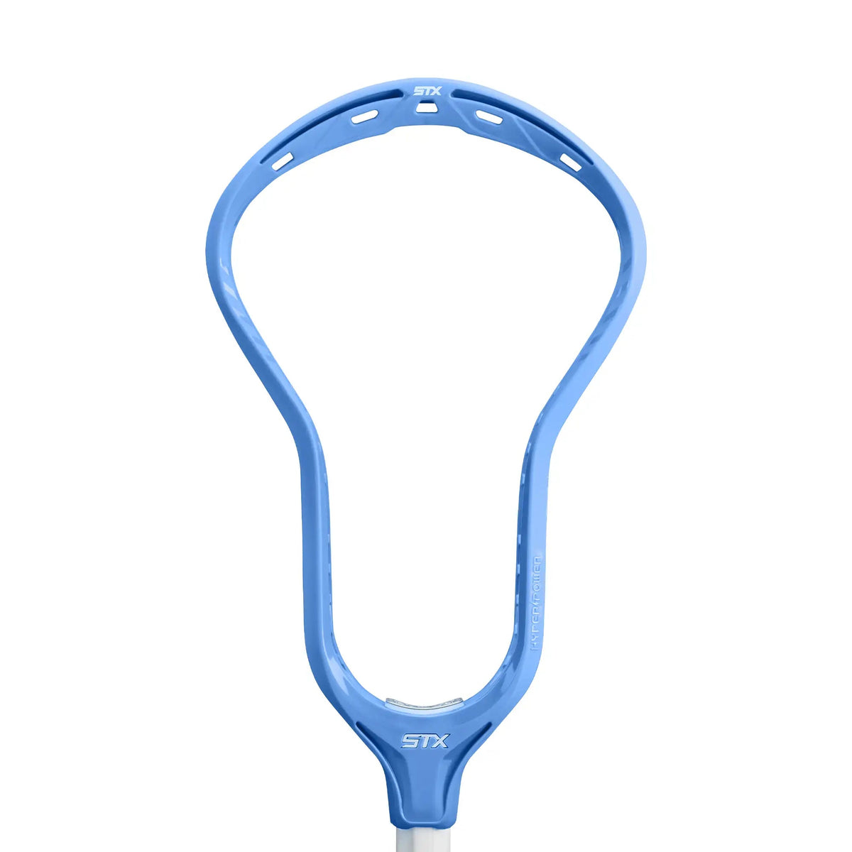 STX Hyper Power lacrosse head in Carolina Blue - front view