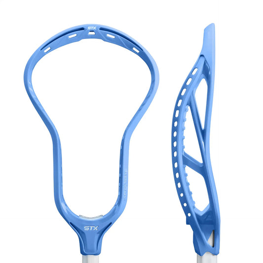 STX Hyper Power LE Columbia Blue mens unstrung lacrosse head front view