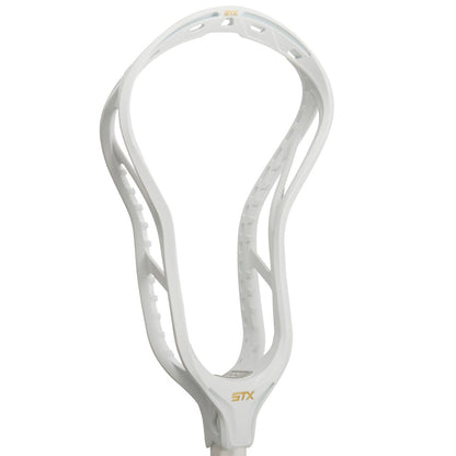 STX Hyper Power lacrosse head in White - angled view