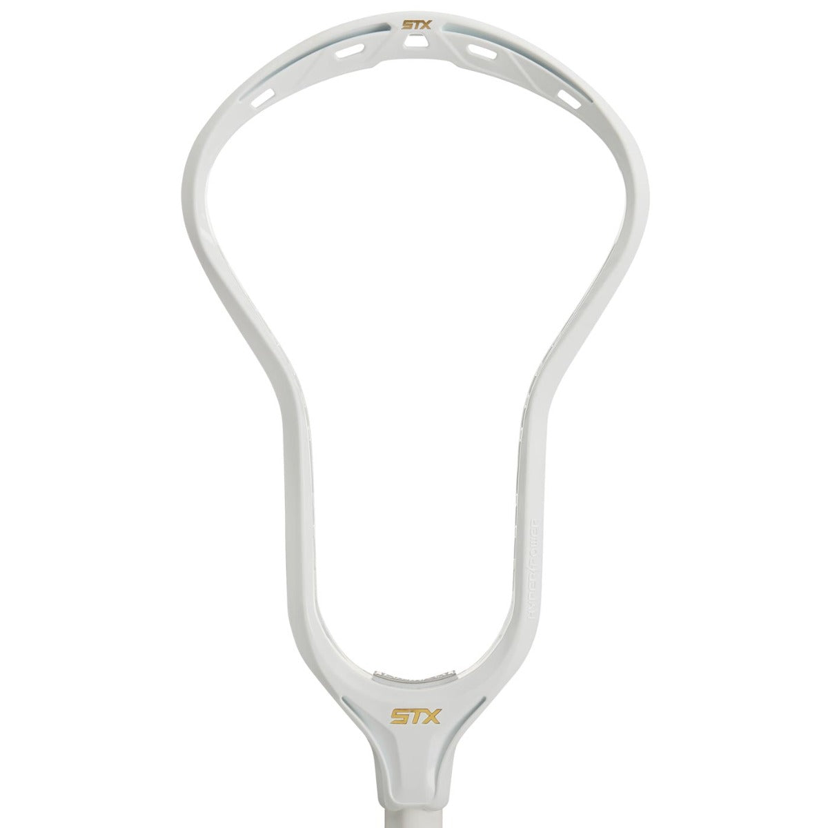 STX Hyper Power lacrosse head in White - front view
