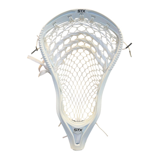 STX X20 Lacrosse Head in White, pre-strung with StringKing Type 5S semi-soft mesh - Sanderson Lacrosse
