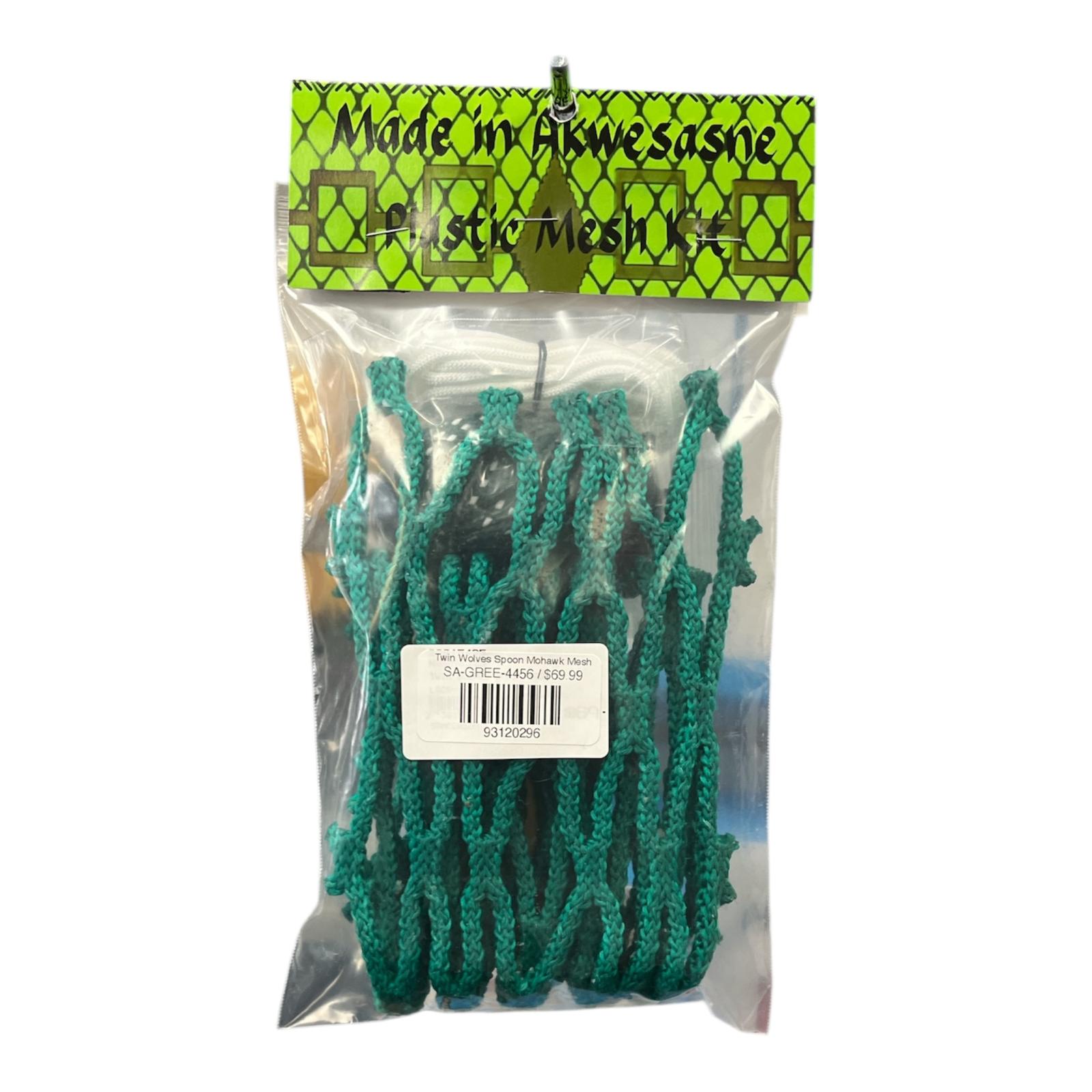 twin wolves spoon mohawk goalie mesh green on white background