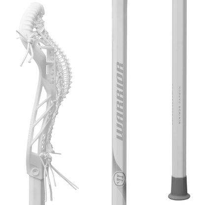 Close-up of the Warrior Anthem DS women's lacrosse head sidewall with draw inserts and offset